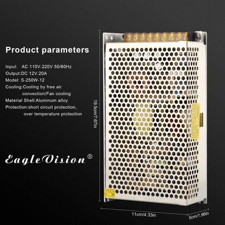 AC 110 / 220V to DC 12V 20A 240W Power Adapter AC-DC Converter Step Down Module Voltage Transformer Switch Power - Step-down Transformer by PMC TechLife | Online Shopping South Africa | PMC TechLife