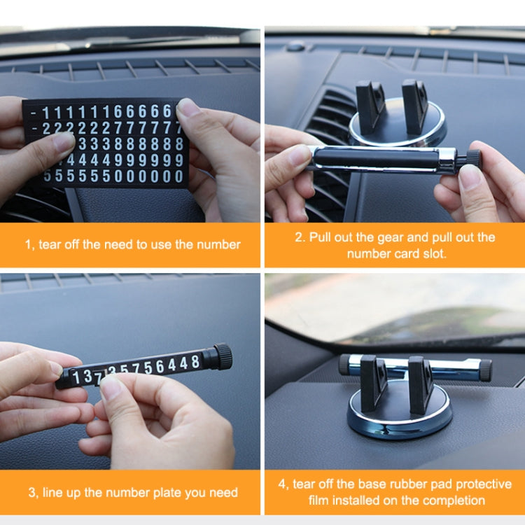 Multi-function Car Instrument Panel Mobile Phone Holder Temporary Parking Card(Black)