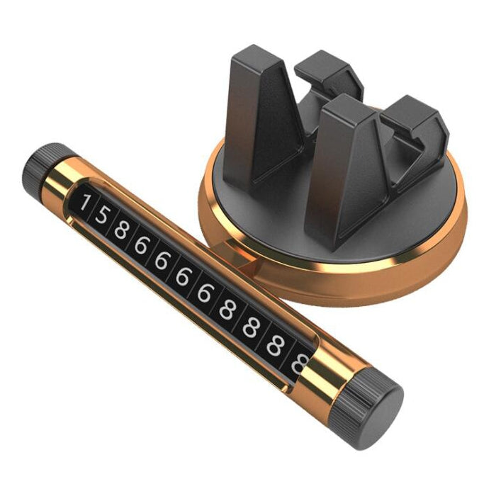 Multi-function Car Instrument Panel Mobile Phone Holder Temporary Parking Card(Gold) - Car Holders by PMC TechLife | Online Shopping South Africa | PMC TechLife