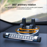 Multi-function Car Instrument Panel Mobile Phone Holder Temporary Parking Card(Gold)
