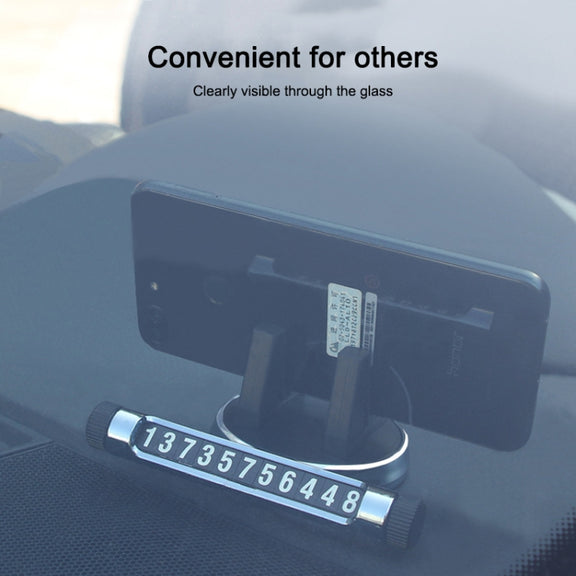 Multi-function Car Instrument Panel Mobile Phone Holder Temporary Parking Card(Gold)
