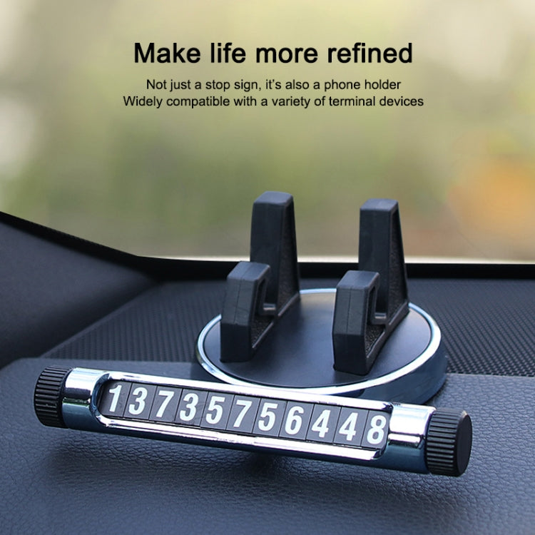 Multi-function Car Instrument Panel Mobile Phone Holder Temporary Parking Card(Red)