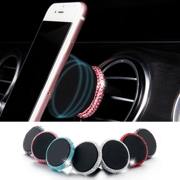 Car Diamond Magnetic Air Outlet Mobile Phone Holder(White)