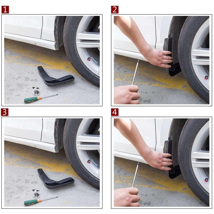 4 PCS Car Auto Semi-Rigid PVC Splash Flaps Mudguards Fender Guard for Audi A3 Sedan 2014