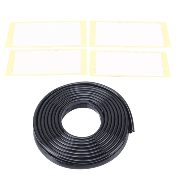 5.6m Car Decorative Strip Rubber Chrome Decoration Strip Door Seal Window Seal (Black)