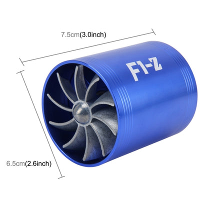 F1-Z Car Stainless Universal Supercharger Dual Double Turbine Air Intake Fuel Saver Turbo Turboing Charger Fan Set kit(Blue) - Engine Fittings by PMC Jewellery | Online Shopping South Africa | PMC Jewellery | Buy Now Pay Later Mobicred