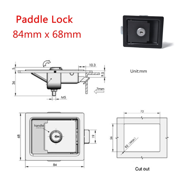 Black Paddle Entry Door Latch & Keys Tool Box for Trailer / Yacht / Truck - free shipping - PMC TechLife - Order now!