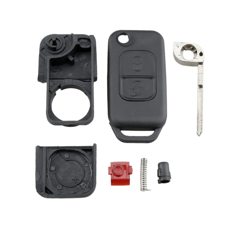 For Mercedes-Benz Car Keys Replacement 2 Buttons Car Key Case with Foldable Key Blade - Car Key Cases by PMC Jewellery | Online Shopping South Africa | PMC Jewellery | Buy Now Pay Later Mobicred