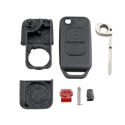 For Mercedes-Benz Car Keys Replacement 2 Buttons Car Key Case with Foldable Key Blade - Car Key Cases by PMC Jewellery | Online Shopping South Africa | PMC Jewellery | Buy Now Pay Later Mobicred