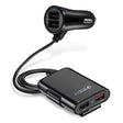 HMQ-C801 1.8m 8A Max 4 Ports USB Car Charger with Extending USB HUB for Front & Back Seat Charging (Black) - Car Charger by PMC TechLife | Online Shopping South Africa | PMC TechLife
