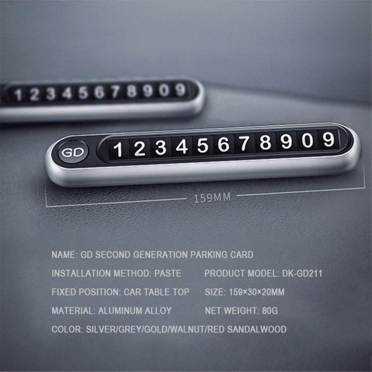 Hidden Number Metal Car Temporary Parking Number Plate Parking Card (Silver) - Parking Card by PMC TechLife | Online Shopping South Africa | PMC TechLife