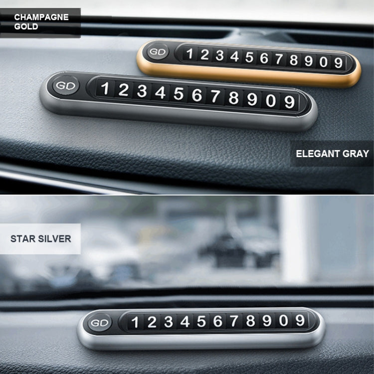 Hidden Number Metal Car Temporary Parking Number Plate Parking Card (Silver) - Parking Card by PMC TechLife | Online Shopping South Africa | PMC TechLife