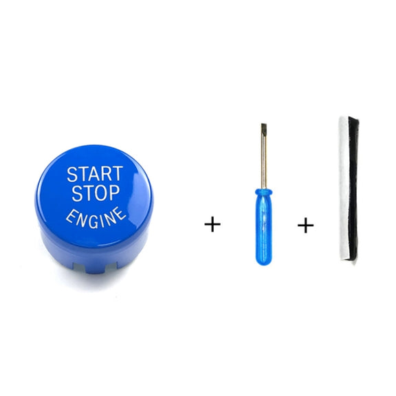 Car Engine Start Key Push Button Cover for BMW G / F Chassis,  with Start and Stop (Blue)