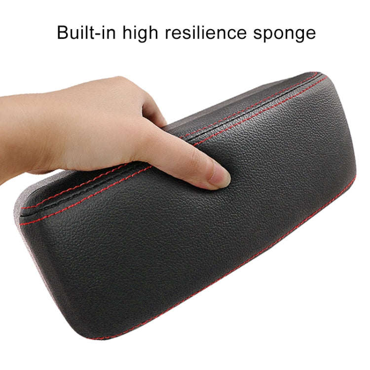 2 PCS Universal Car Wireless Qi Standard Charger PU Leather Wrapped Armrest Box Cushion Car Armrest Box Mat with Storage Box (Black Red) - free shipping - PMC TechLife - Order now!