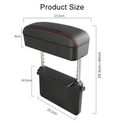 2 PCS Universal Car Wireless Qi Standard Charger PU Leather Wrapped Armrest Box Cushion Car Armrest Box Mat with Storage Box (Black Red)