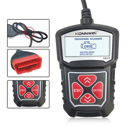 KONNWEI KW309 V309 V310 MS309 Code Reader OBD2 Scanner Diagnostic Tool(Black) - Code Readers & Scan Tools by KONNWEI | Online Shopping South Africa | PMC Jewellery | Buy Now Pay Later Mobicred