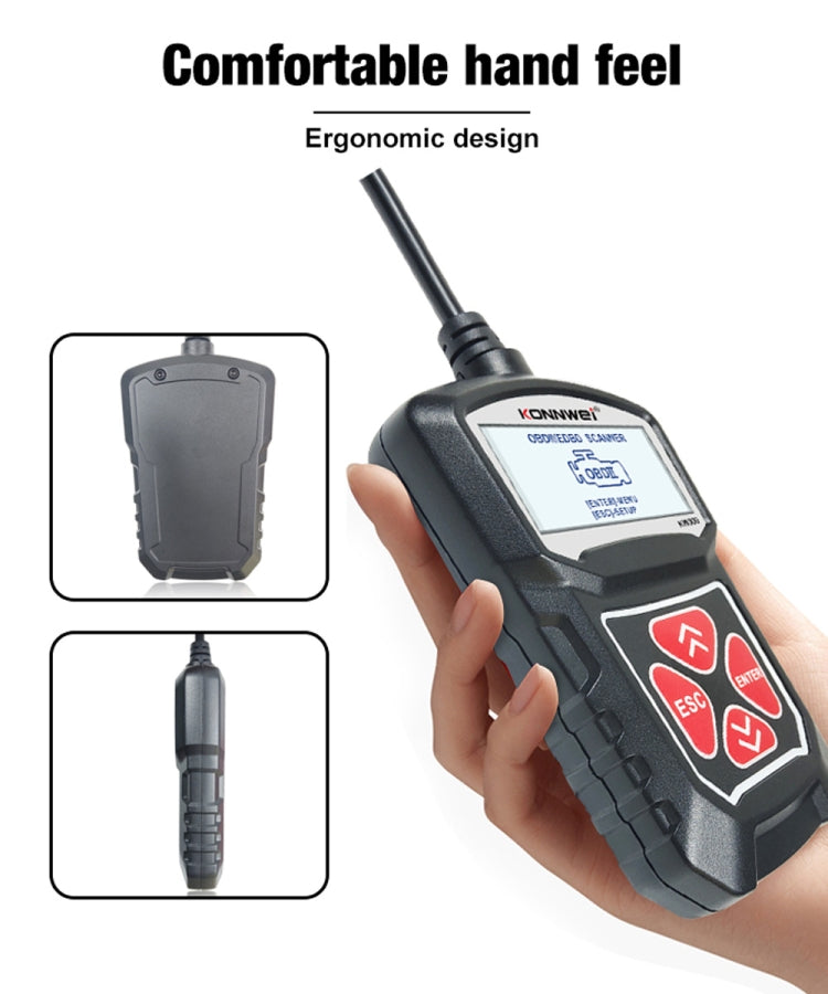 KONNWEI KW309 V309 V310 MS309 Code Reader OBD2 Scanner Diagnostic Tool(Black) - Code Readers & Scan Tools by KONNWEI | Online Shopping South Africa | PMC Jewellery | Buy Now Pay Later Mobicred