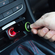 17W 3.4A Mini USB Car Charger with USB-C / Type-C Spring Cable