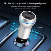 ACC-580 PD 40W Dual Type-C / USB-C Ports Fast Charging Car Charger(Silver)