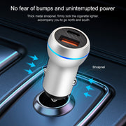 ACC-581 PD 20W + QC3.0 Type-C / USB-C + USB Fast Charging Car Charger (Silver)