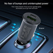 TE-339PD 3.1A PD USB-C / Type-C + USB Interface Mini Fast Charging Car Charger(Black)