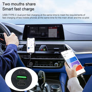 TE-339PD 3.1A PD USB-C / Type-C + USB Interface Mini Fast Charging Car Charger(Black)