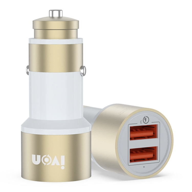 IVON CC33 36W 6A Dual QC 3.0 USB Full Metal Car Charger - Car Charger by IVON | Online Shopping South Africa | PMC TechLife | Buy Now Pay Later Mobicred