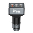 IVON CC36 39W 7.2A QC 3.0 USB + Dual USB Car Charger with Ambient Light - Car Charger by IVON | Online Shopping South Africa | PMC TechLife | Buy Now Pay Later Mobicred