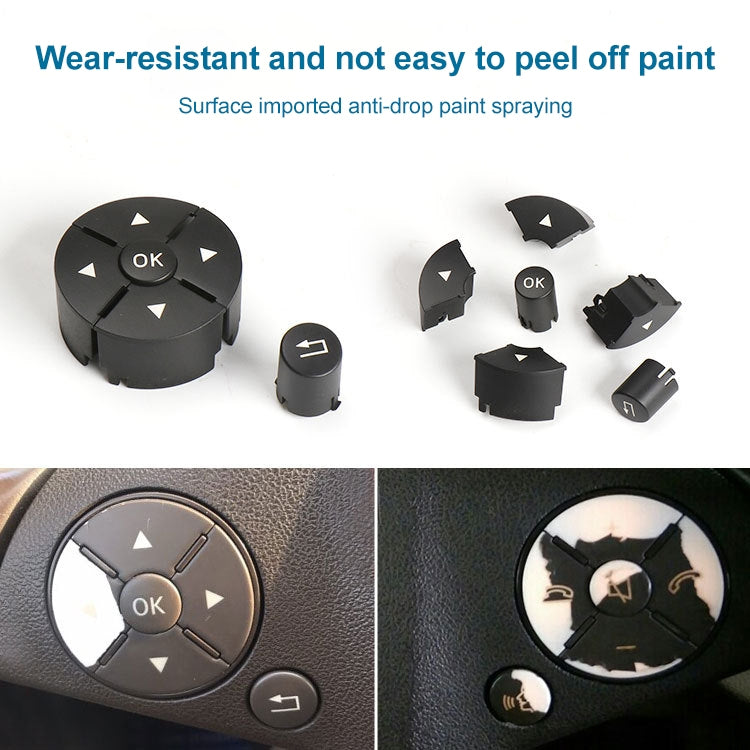 1 Pair Car Steering Wheel Switch Buttons Panel for Mercedes-Benz W204 2007-2014, Left Driving(Brown)