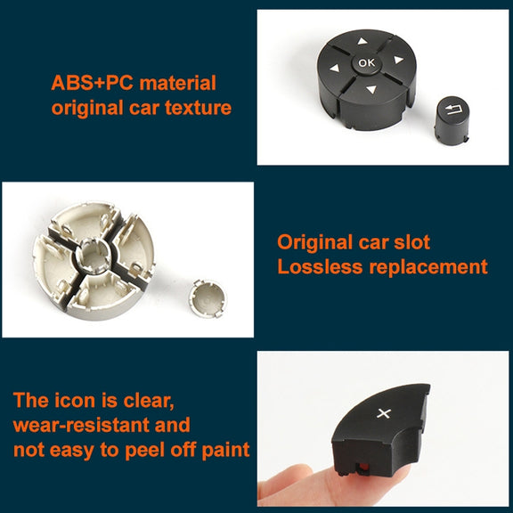1 Pair Car Steering Wheel Switch Buttons Panel for Mercedes-Benz W204 2007-2014, Left Driving(Brown)