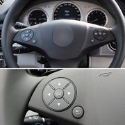 1 Pair Car Steering Wheel Switch Buttons Panel for Mercedes-Benz W204 2007-2014, Left Driving(Brown)