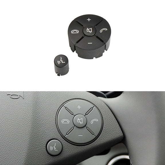 Car Right Side Steering Wheel Switch Buttons Panel for Mercedes-Benz W204 2007-2014, Left Driving(Black)