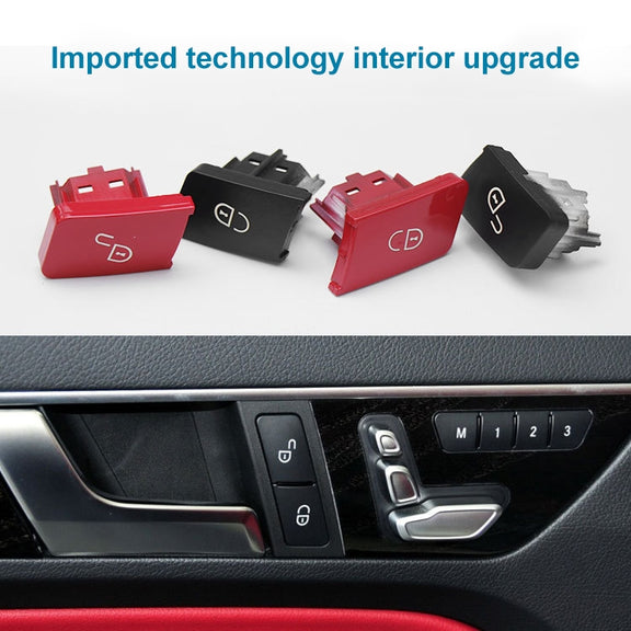 Car Right Side Door Lock Switch Buttons 2049058402 for Mercedes-Benz W204, Left Driving (Red)