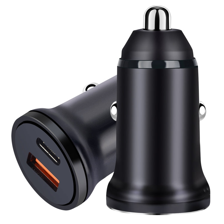 PD 20W USB-C / Type-C + QC 3.0 USB Interface Fast Charging Car Charger (Black) - Car Charger by PMC TechLife | Online Shopping South Africa | PMC TechLife