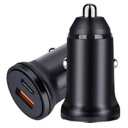 PD 20W USB-C / Type-C + QC 3.0 USB Interface Fast Charging Car Charger (Black)
