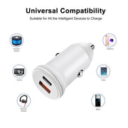 PD 20W USB-C / Type-C + QC 3.0 USB Interface Fast Charging Car Charger (White)