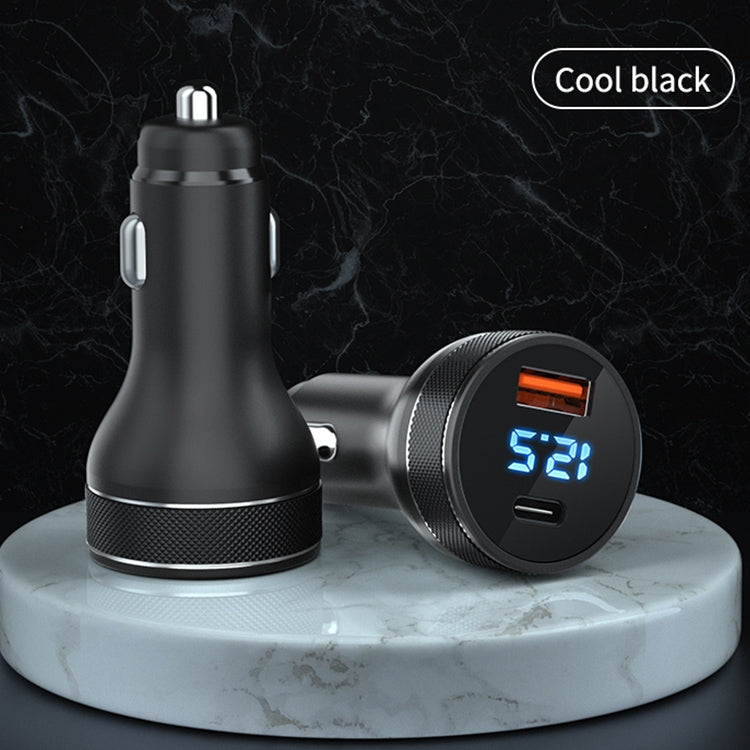 ACC-568 PD 20W USB-C / Type-C + USB Digital Display Fast Charge Car Charger (Black) - Car Charger by PMC TechLife | Online Shopping South Africa | PMC TechLife