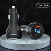ACC-568 PD 20W USB-C / Type-C + USB Digital Display Fast Charge Car Charger (Black)