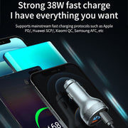 ACC-568 PD 20W USB-C / Type-C + USB Digital Display Fast Charge Car Charger (Black)