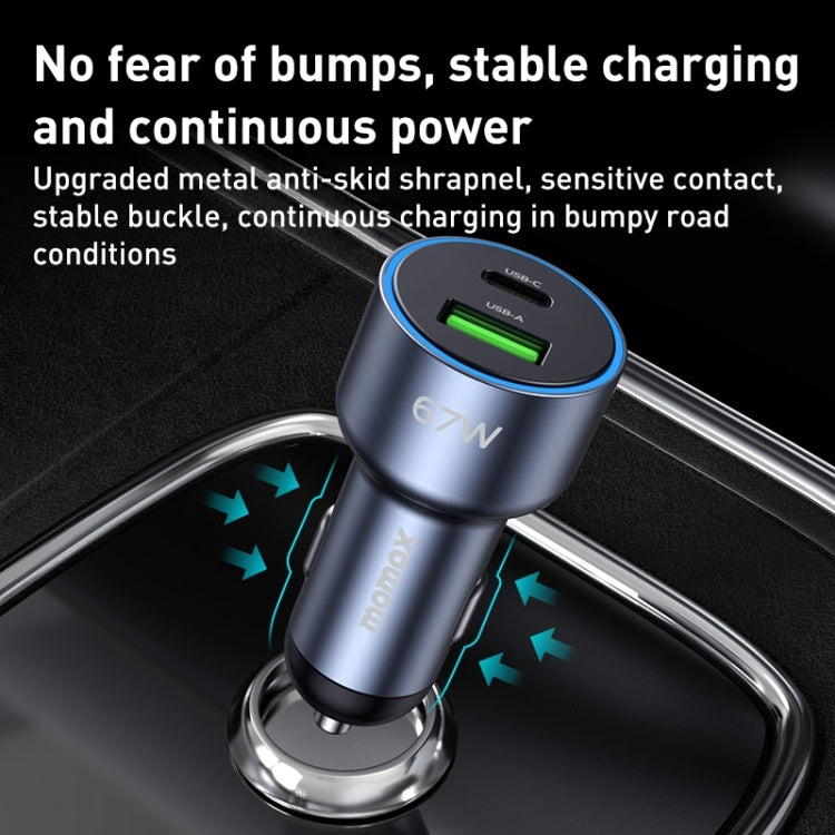 MOMAX UC16E 67W USB-C / Type-C + USB Dual Ports Car Charger - free shipping - PMC TechLife - Order now!