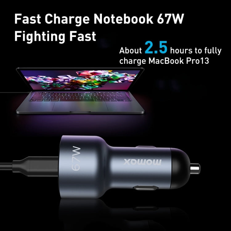 MOMAX UC16E 67W USB-C / Type-C + USB Dual Ports Car Charger - free shipping - PMC TechLife - Order now!