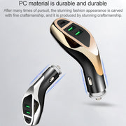 WLX-K1 QC3.0 Dual USB + Type-C Triple Car Charger (Silver)