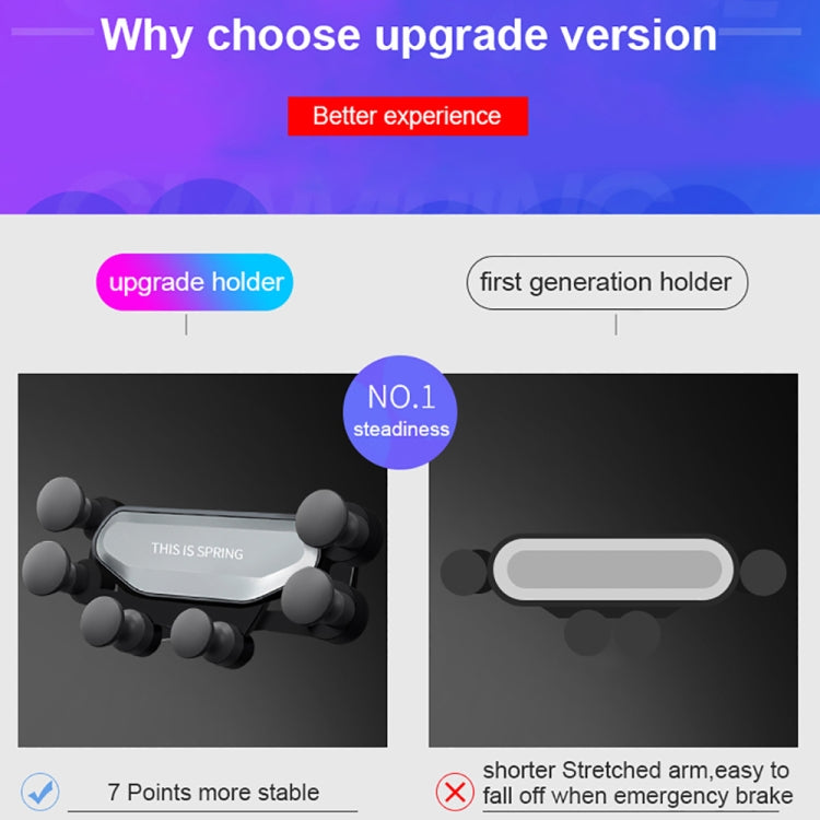 Car Air Outlet Six-claw Gravity Mobile Phone Holder Bracket (Silver) - Car Holders by PMC TechLife | Online Shopping South Africa | PMC TechLife