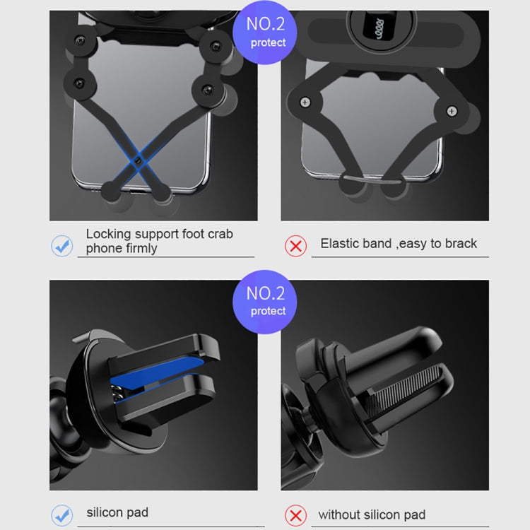 Car Air Outlet Six-claw Gravity Mobile Phone Holder Bracket (Silver)
