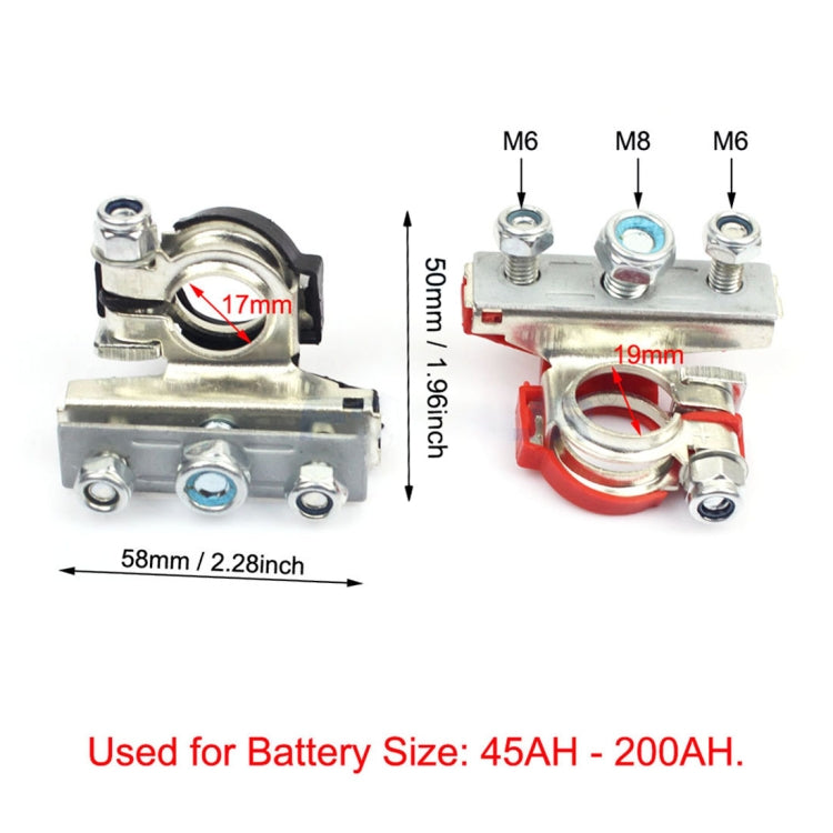 FOXSUR 1 Pair Car Automotive Battery Wire Cable Terminals Clamp Connectors Kit - free shipping - PMC Jewellery - Order now!