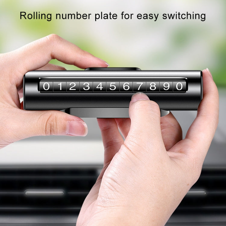 Car Metal Roller Creative Temporary Parking Card Parking Number Card (Silver Grey) - free shipping - PMC TechLife - Order now!