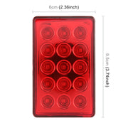 DC12V 1W Car Square Highlight Brake Lights Reversing Light with 15LEDs SMD-3528 (Red)