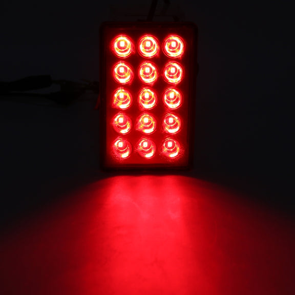 DC12V 1W Car Square Highlight Brake Lights Reversing Light with 15LEDs SMD-3528 (Red)
