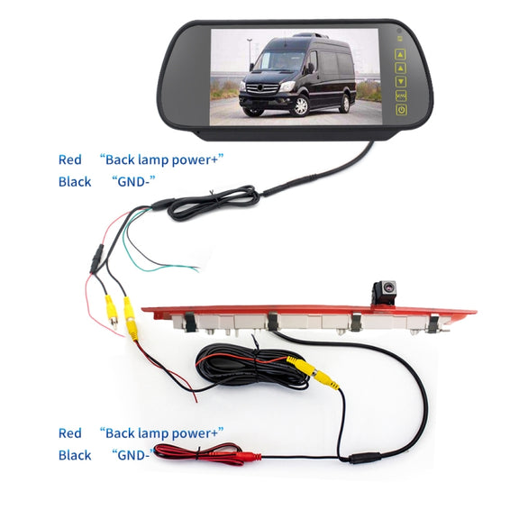 PZ468 Car Water-resistant 170 Degree Brake Light View Camera + 7 inch Rearview Monitor for Mercedes-Benz Vito 2016