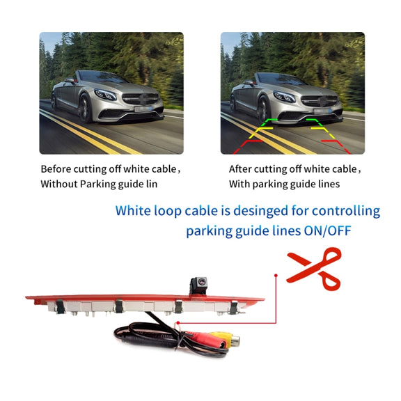 PZ468 Car Water-resistant 170 Degree Brake Light View Camera + 7 inch Rearview Monitor for Mercedes-Benz Vito 2016